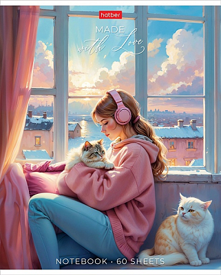Тетрадь "Hatber", 60л, А5, линия, на скобе, ламинация "Soft-Touch", серия "В хорошей компании"