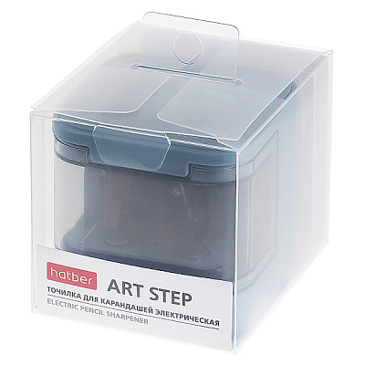 Точилка электрическая "Hatber Art-Step", 6-12мм, 2 отверстия, контейнер, запасное лезвие, питание от 4-х элементов AA, в пластиковом боксе