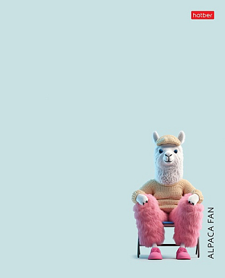 Тетрадь "Hatber", 48л, А5, клетка, пластиковая обложка с печатью, на скобе, серия "Alpaca Fan"