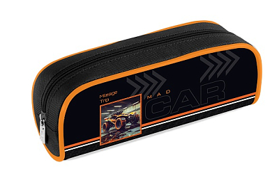 Пенал "Hatber", 210х80х40мм, мягкий, на молнии, серия "Mad Car"