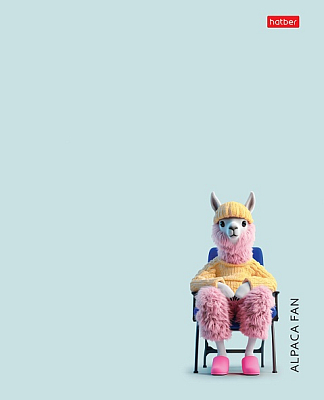 Тетрадь "Hatber", 48л, А5, клетка, пластиковая обложка с печатью, на скобе, серия "Alpaca Fan"