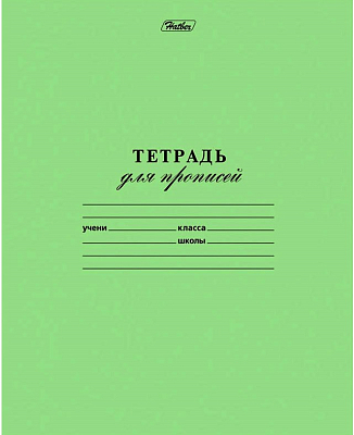 Тетрадь "Hatber", 12л, А5, 65гр/м2, частая косая линия, на скобе, серия "Зелёная"