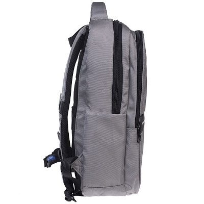 Рюкзак "Hatber", 43х31,5х14,5см, полиэстер, 2 отделения, 4 кармана, USB-выход, нагрудная стяжка, серия "Pro - Stone Grey"