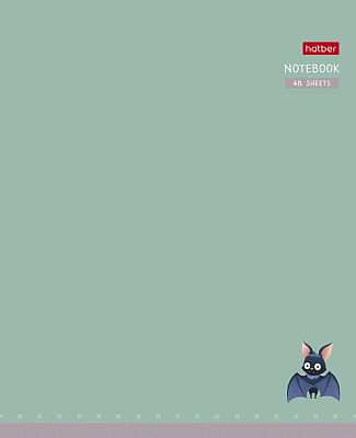 Тетрадь "Hatber", 48л, А5, клетка, ламинация "Soft-Touch", на скобе, серия "Мышонок Creepy"