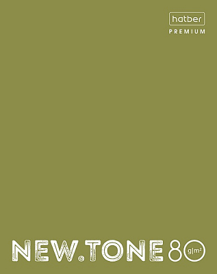 Тетрадь "Hatber Premium", 80л, А5, клетка, ламинация, на скобе, серия "NewTone Pastel - Олива"