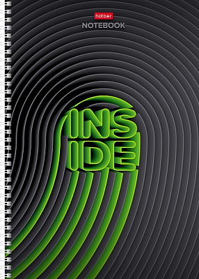 Тетрадь "Hatber", 96л, А4, клетка, лак, на гребне, серия "Inside"