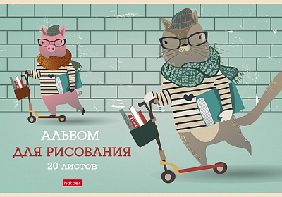Альбом для рисования "Hatber", 20л, А4, тиснение, на скобе, серия I Like Sсooter"