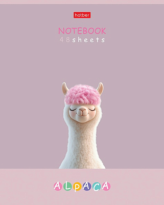 Тетрадь "Hatber", 48л, А5, клетка, ламинация "Soft-Touch", на скобе, серия "Alpaca"