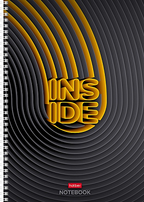 Тетрадь "Hatber", 96л, А4, клетка, лак, на гребне, серия "Inside"