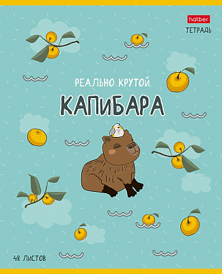 Тетрадь "Hatber", 48л, А5, клетка, на скобе, серия "Реально крутой капибара"
