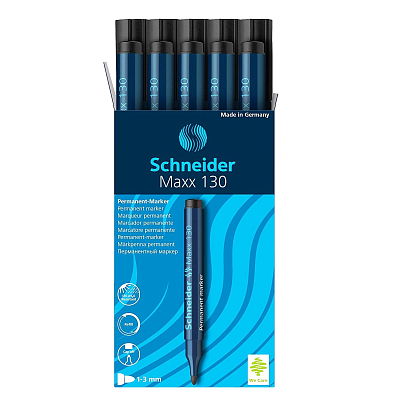 Маркер перманентный "Schneider Maxx 130", 3мм, круглый наконечник, спиртовая основа, чёрный