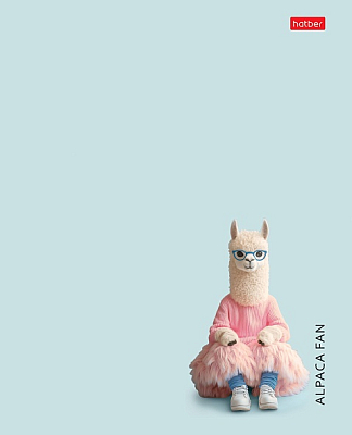 Тетрадь "Hatber", 48л, А5, клетка, пластиковая обложка с печатью, на скобе, серия "Alpaca Fan"