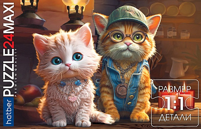 Пазлы "Hatber Premium", 24 элемента, А2, 480х330мм, серия "Maxi - Meow-Story"