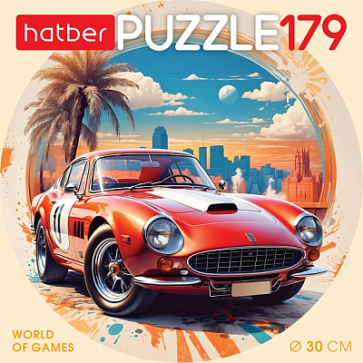 Пазлы "Hatber", 179 элементов, А4, диаметр 300мм, круглые, серия "Авторивьера"