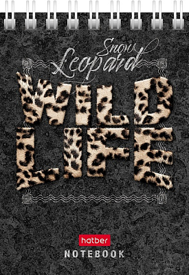 Блокнот "Hatber", 60л, А7, клетка, обложка мелованный картон, на гребне, серия "Wild Life"