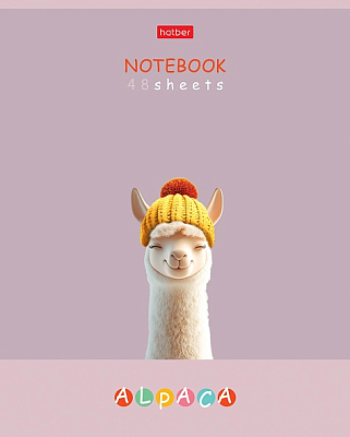 Тетрадь "Hatber", 48л, А5, клетка, ламинация "Soft-Touch", на скобе, серия "Alpaca"