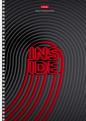 Тетрадь "Hatber", 96л, А4, клетка, лак, на гребне, серия "Inside"