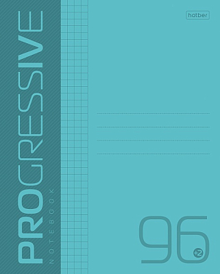 Тетрадь "Hatber", 96л, А5, клетка, пластиковая обложка, на скобе, серия "Progressive - Бирюзовая"